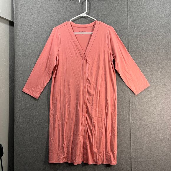 AnyBody Cozy Knit Button Front Lone Cardigan Rose Size Small - Picture 1 of 11